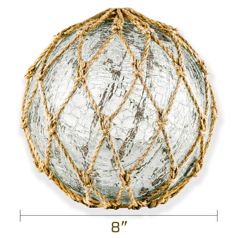 SailingStory nautical rope-wrapped glass ball creates soft, inviting light.