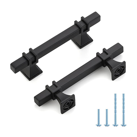 HOME EDIT 3-inch black cabinet handle, square design, ideal for modern kitchen cabinetry.