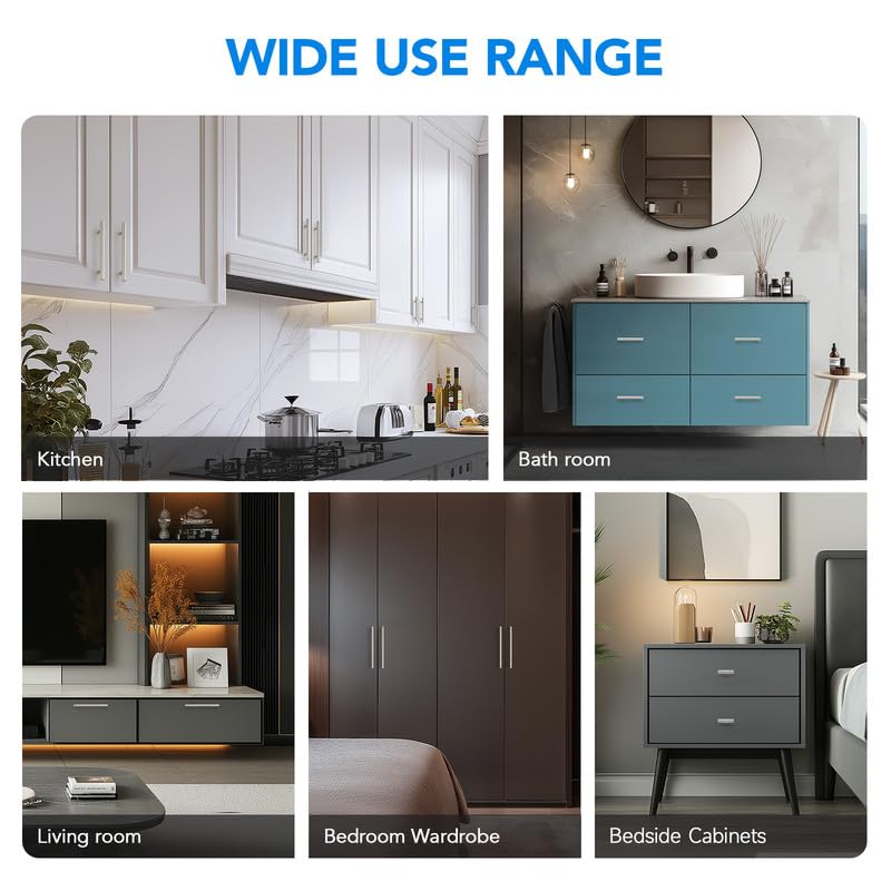 HOME EDIT kitchen cabinet handle in brushed nickel for modern styling.