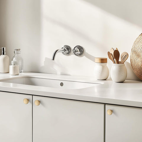 Home Edit champagne bronze knob round provides a refined pull for any transitional interior.
