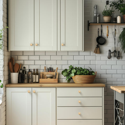 Home Edit champagne bronze knob round adds a soft glow to farmhouse-inspired spaces.