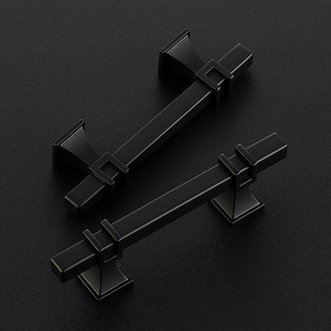 HOME EDIT 3-inch square pull complements contemporary kitchens with matte black tone.