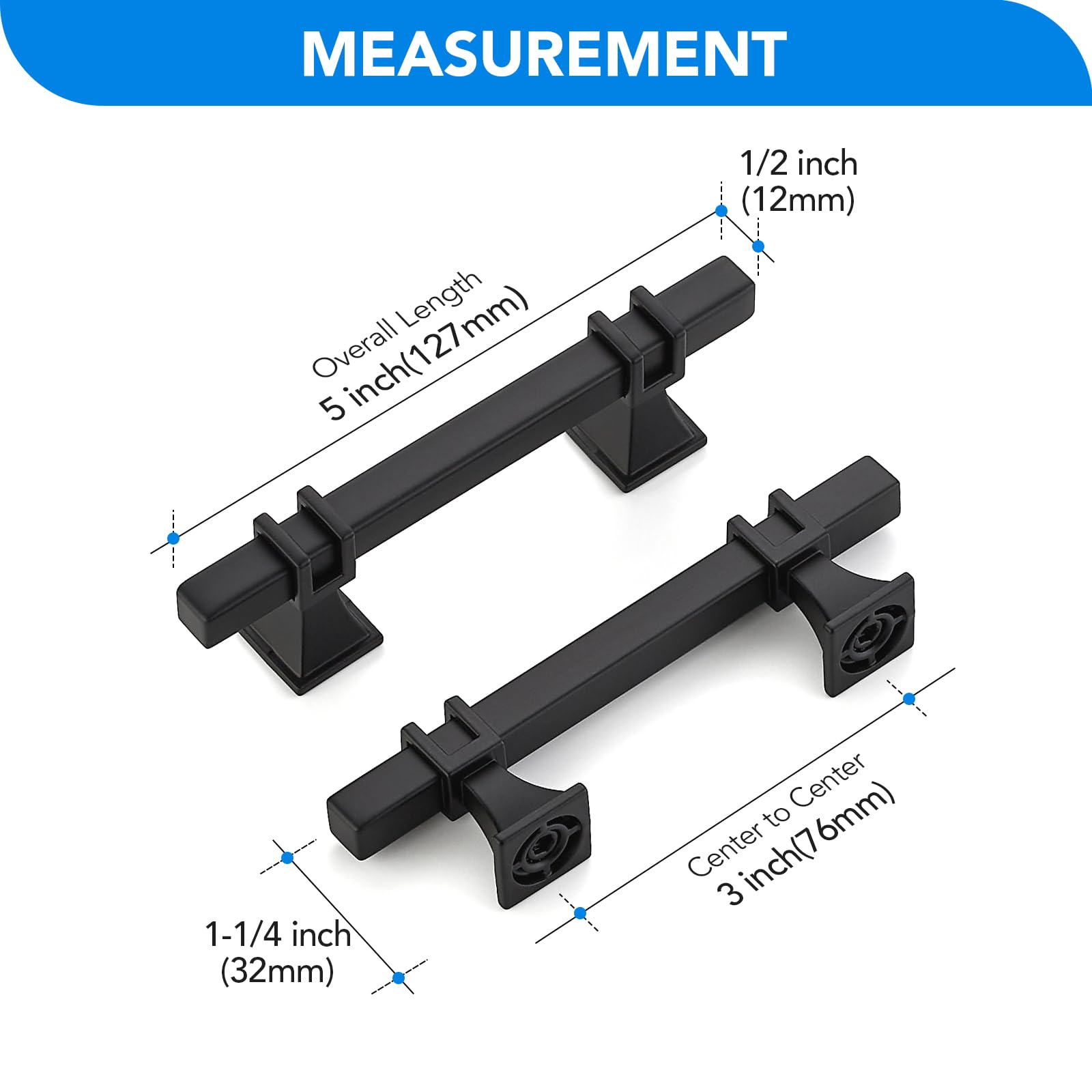 HOME EDIT square zinc-base finish provides durable, corrosion-resistant hardware for furniture.