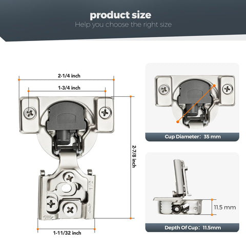 Home Expert 3D-adjustment hinge allows vertical, horizontal, and depth alignment.