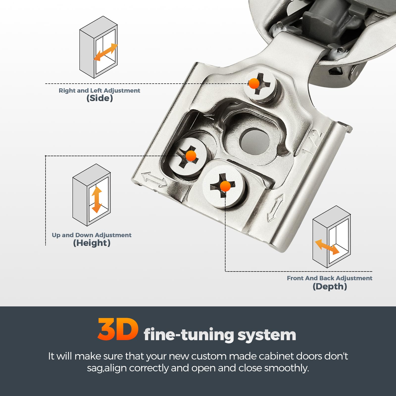 Home Expert face-frame kitchen hinge suitable for various door styles.