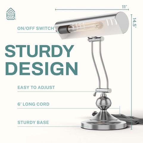 Home Intuition Classic Antique Leaning Piano Lamp LED compatible for energy efficiency.