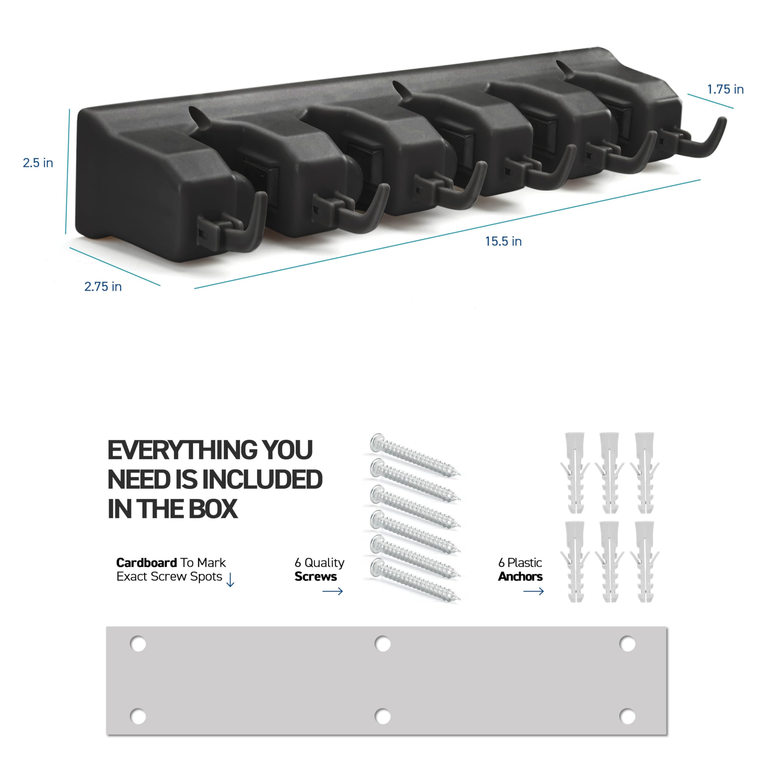 HOME IT 2 Pack Mop and Broom Holder wall mount quick-release design enables easy tool access