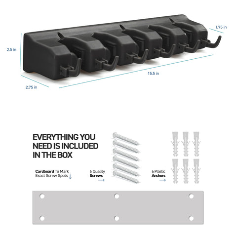 HOME IT 2 Pack Mop and Broom Holder wall mount quick-release design enables easy tool access