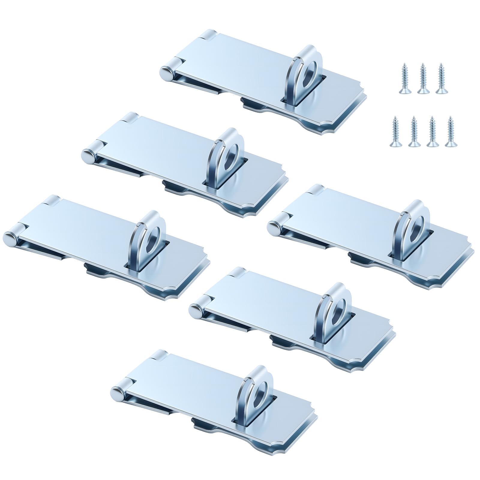 HOME MASTER HARDWARE 6-pack door hasp locks securing a doorway for added security.