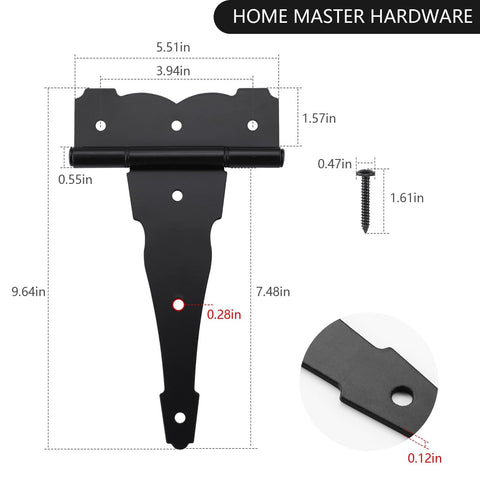 HOME MASTER HARDWARE 6-pack hinges come with screws in a sleek black finish