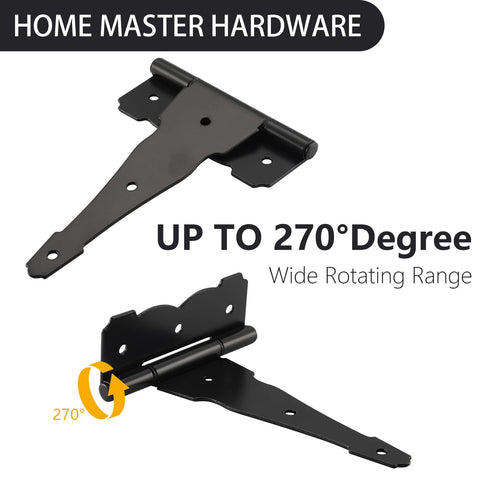 HOME MASTER HARDWARE 8-inch hinge allows 270-degree swing for versatile door or gate mounting