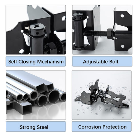 HOME MASTER HARDWARE 90-degree adjustable hinge showing precise swing alignment for gates.