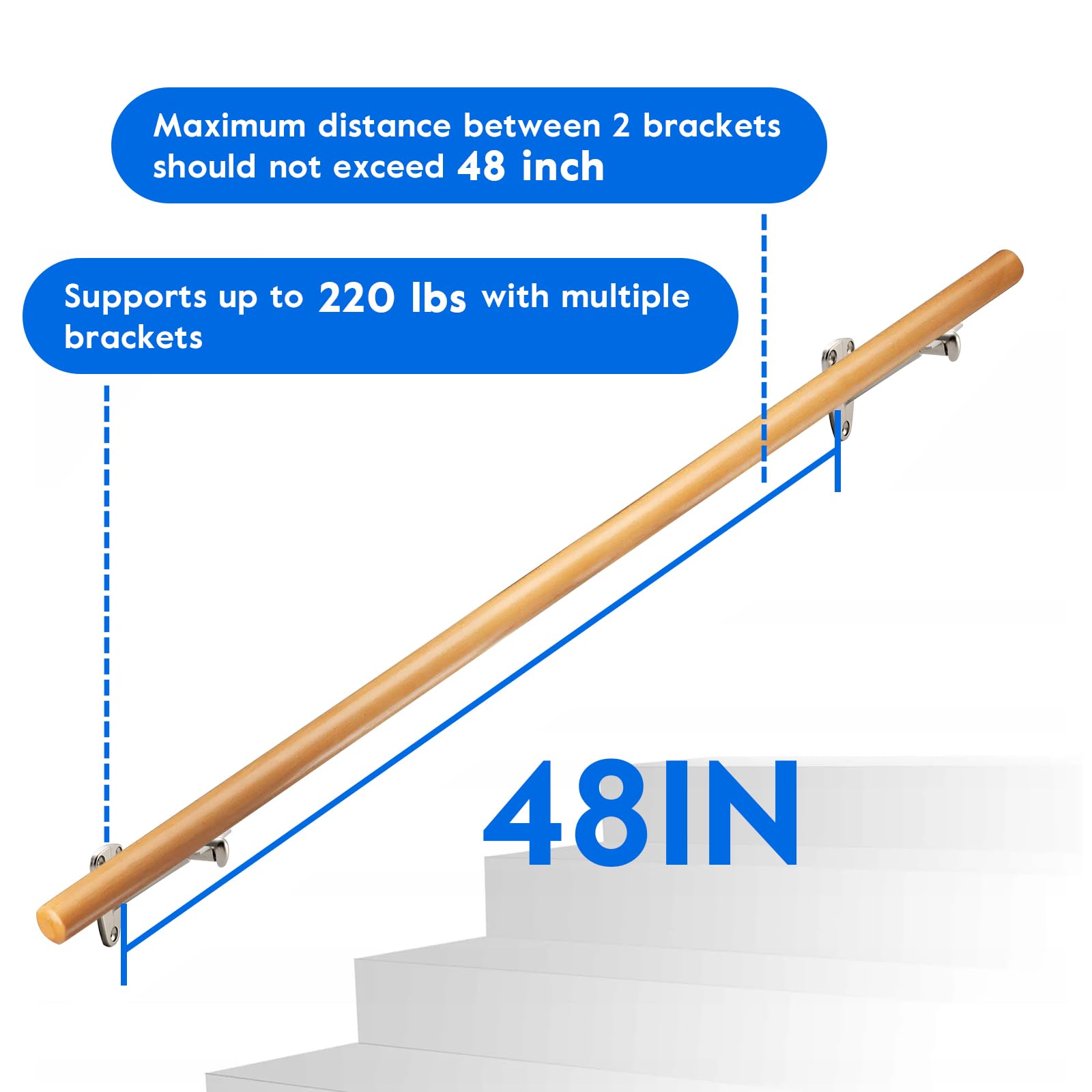 Side profile view of HOME MASTER HARDWARE stair bracket