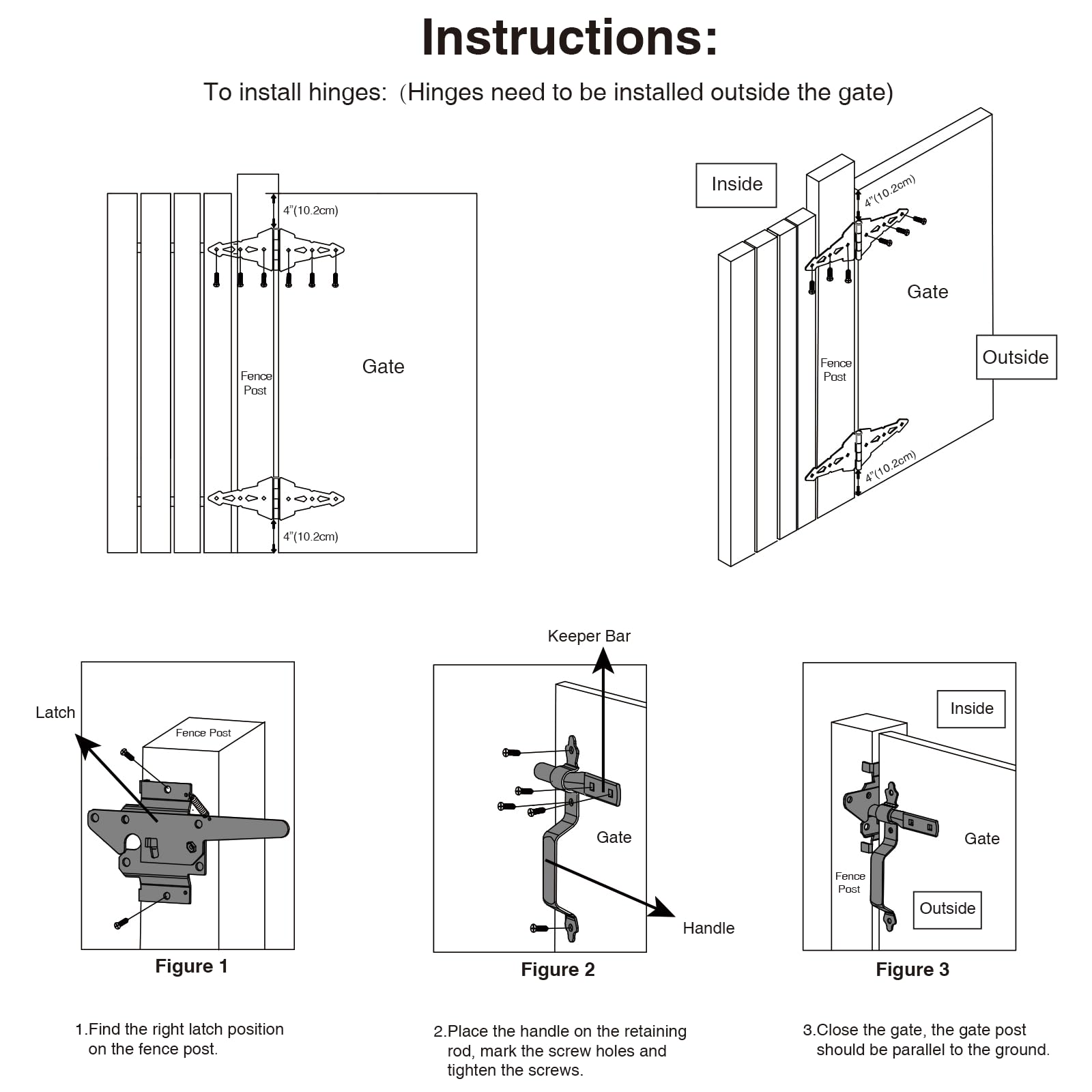 HOME MASTER HARDWARE gate handle for quick gripping and operation.