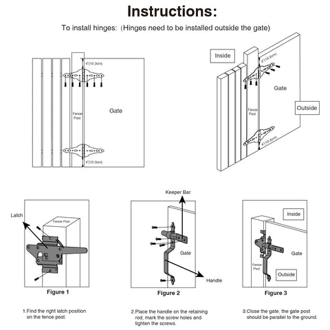 HOME MASTER HARDWARE gate handle for quick gripping and operation.