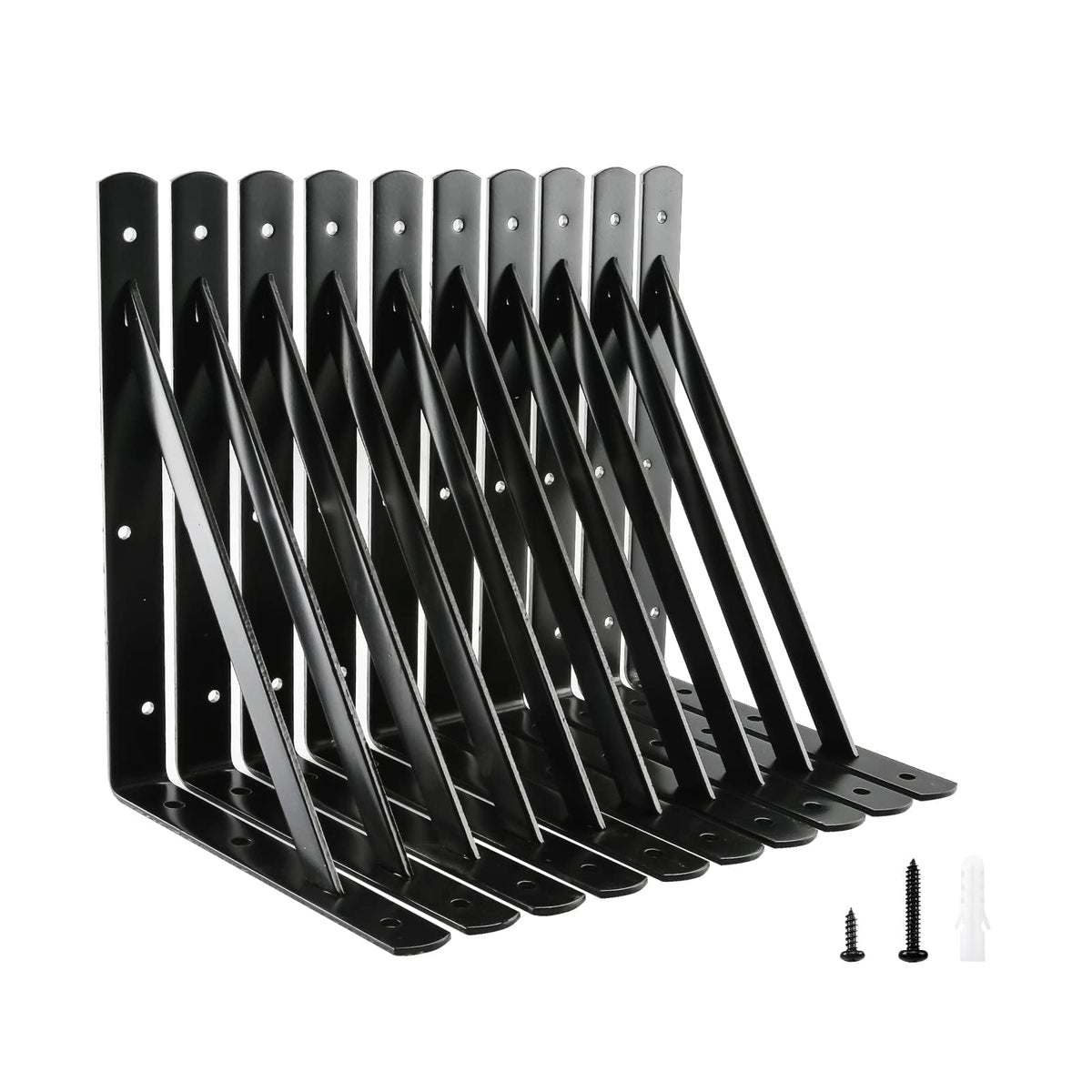 Home Master Hardware heavy-duty shelf bracket front view shows sturdy 12x8 design for strong shelving
