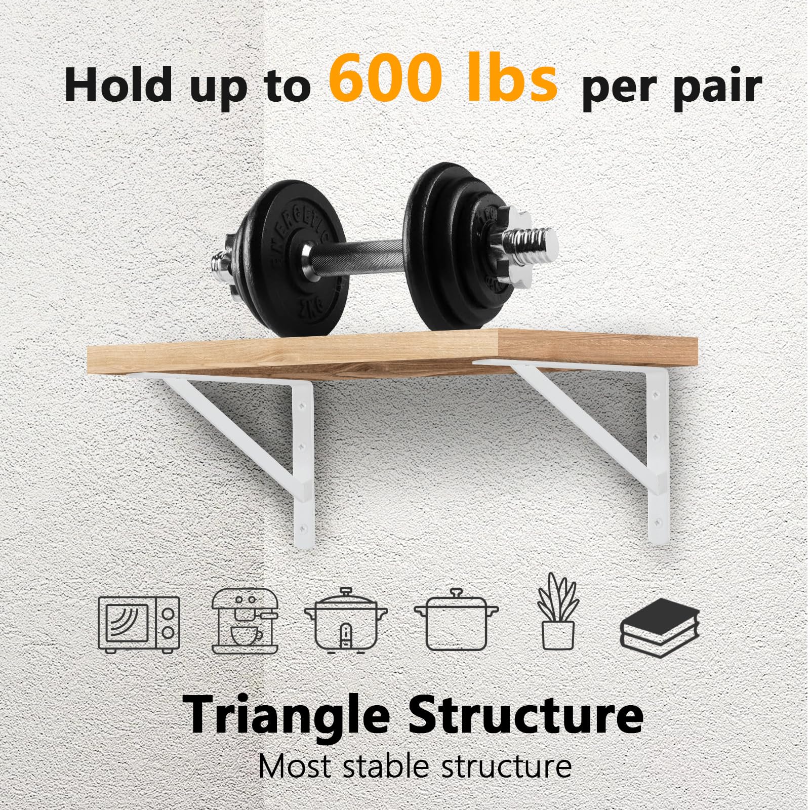 HOME MASTER HARDWARE heavy-duty shelf brackets six-pack packaging highlights included screws.