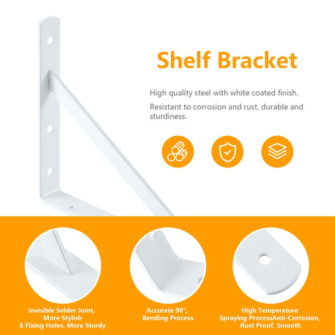 HOME MASTER HARDWARE heavy-duty shelf brackets 90-degree angle shows wall mounting stability.