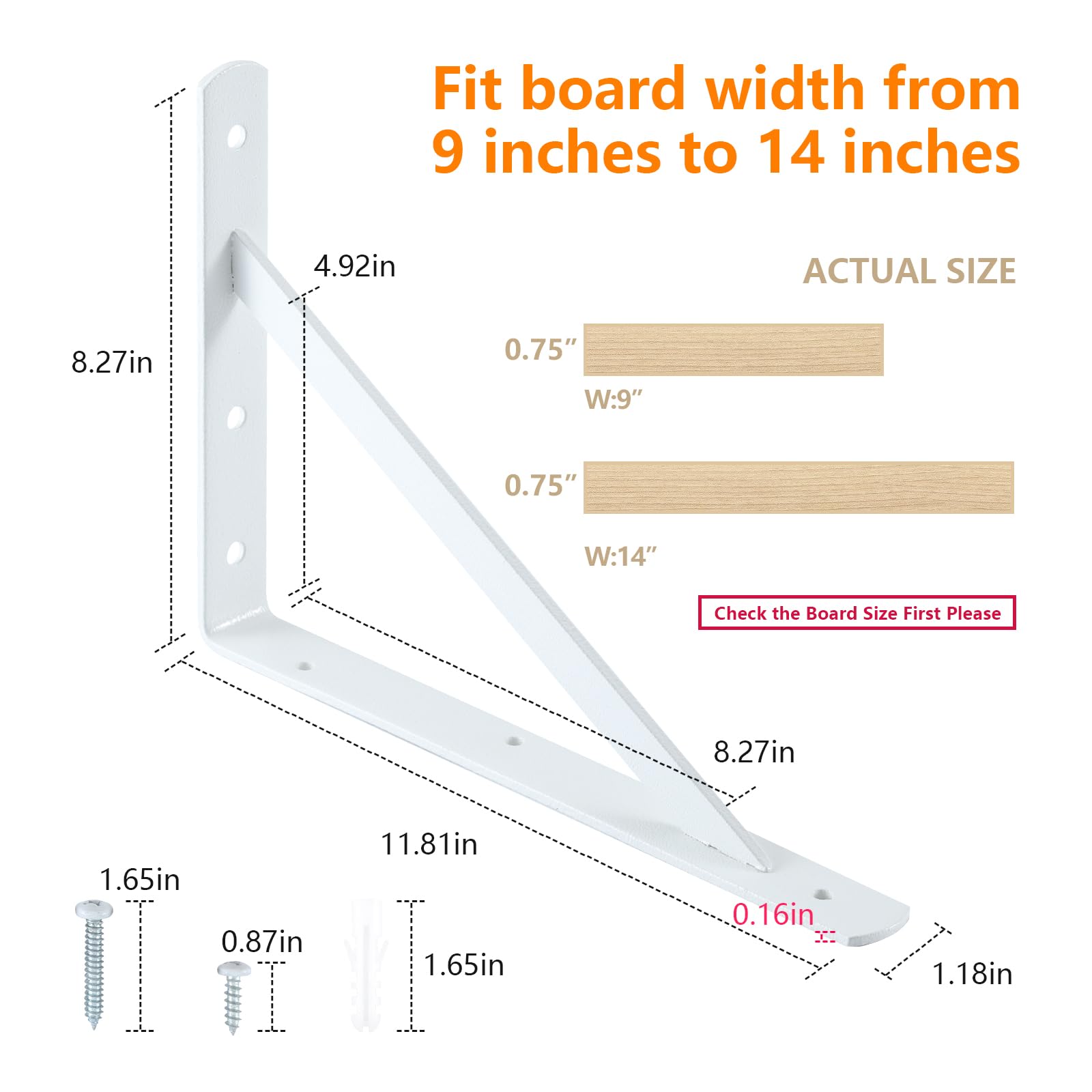 HOME MASTER HARDWARE heavy-duty shelf brackets rough texture coating resists corrosion.