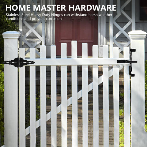 HOME MASTER HARDWARE outdoor gate hardware pack with weather-resistant finish.