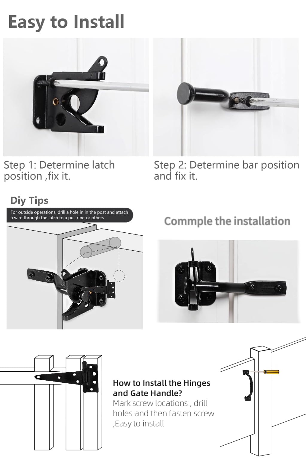 HOME MASTER HARDWARE ideal for fence, barn, and storage gate projects.