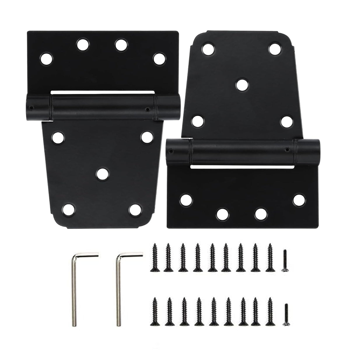 HOME MASTER HARDWARE self-closing hinge close-up shows automatic closing for wooden fences