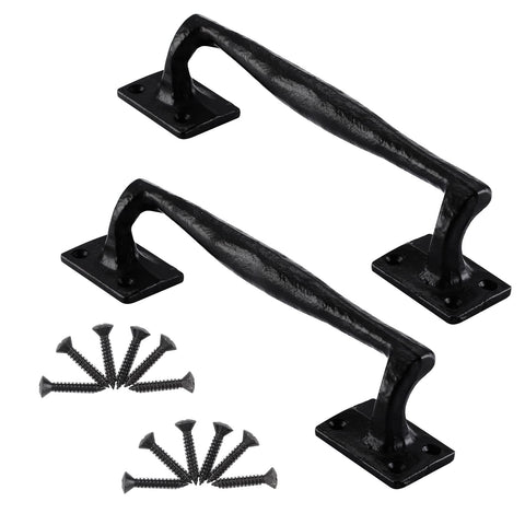 HOME MASTER HARDWARE black cast-iron door handle offers timeless look for garages and sheds.