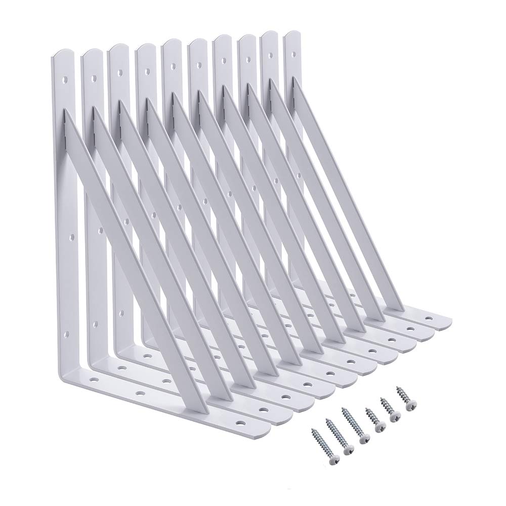 HOME MASTER HARDWARE shelf bracket 12x8 steel white provides sturdy storage support