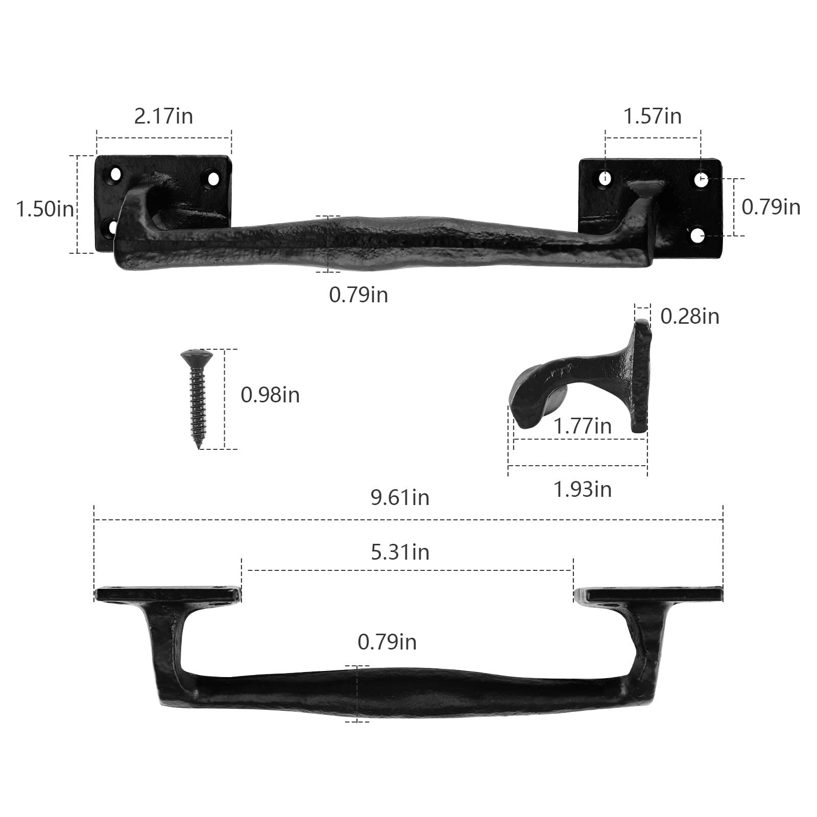 HOME MASTER HARDWARE shed or barn gate handle provides sturdy grip and reliable operation.