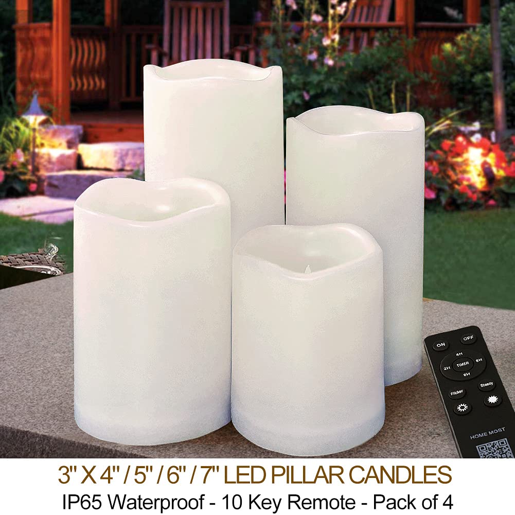 HOME MOST outdoor LED pillar candle 3x5 provides romantic lighting on balconies