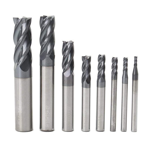 Home of Quality Tools CNC end mill set 2mm for precise metal milling.