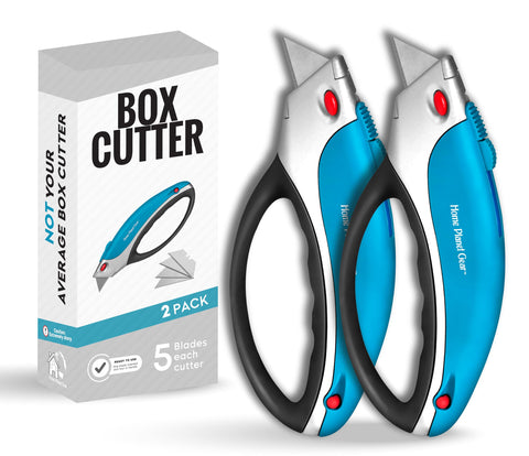 Home Planet Gear two-pack box cutter ready for everyday packaging tasks.