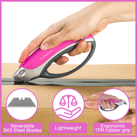 Home Planet Gear heavy-duty box opener suitable for cardboard, carpet, and more.
