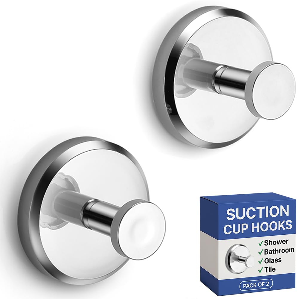 HOME SO suction cup hook on shower glass holds towels securely without drilling