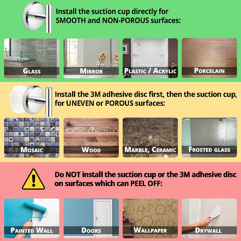 HOME SO chrome suction cup hooks demonstrate durability on tile up to 15 lbs.