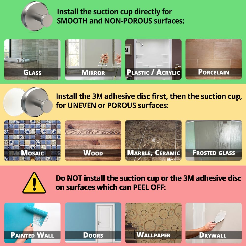 HOME SO suction cup hooks with loofah drying safely after use
