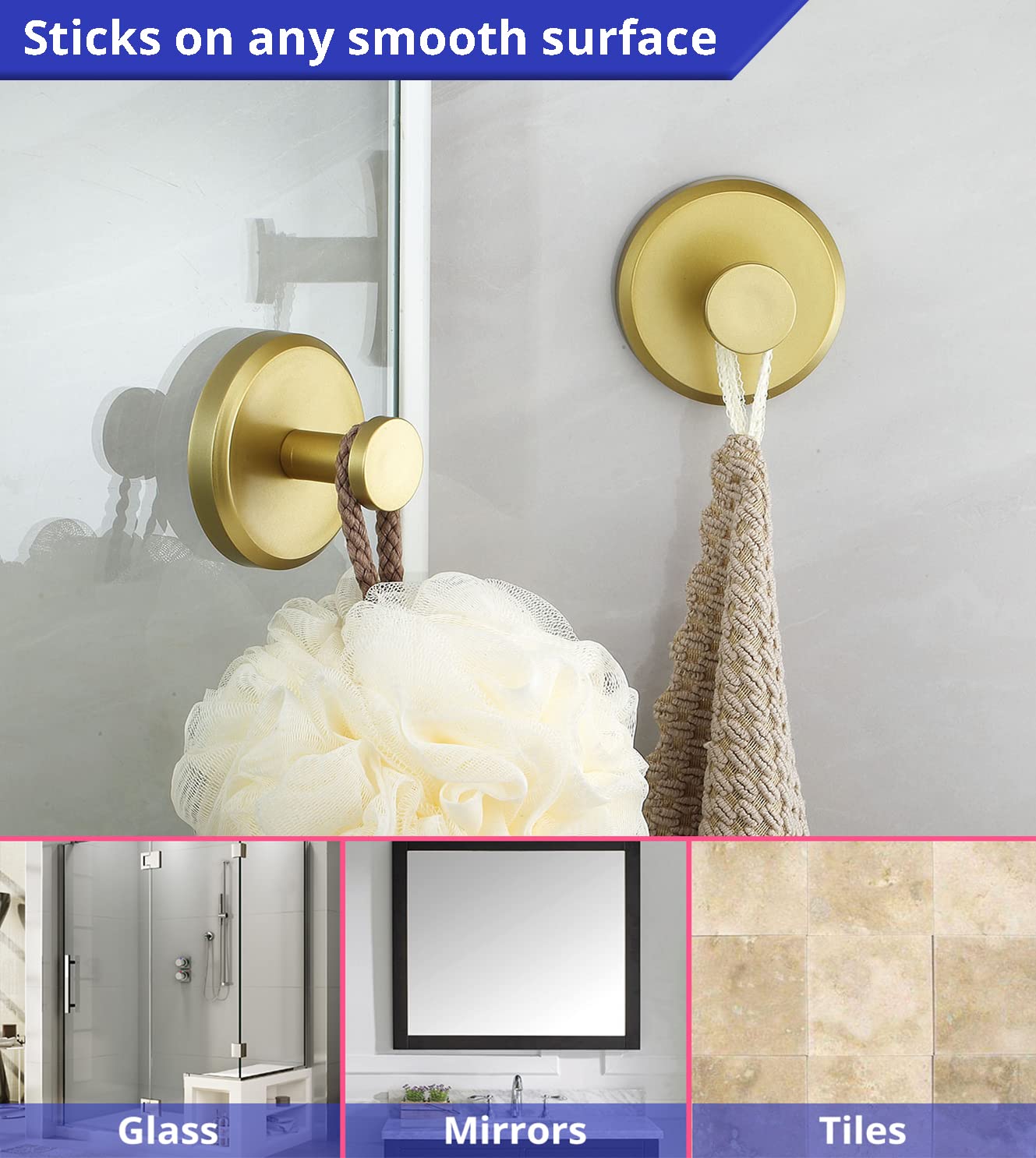 HOME SO suction cup hook on mirror keeps accessories organized and accessible.