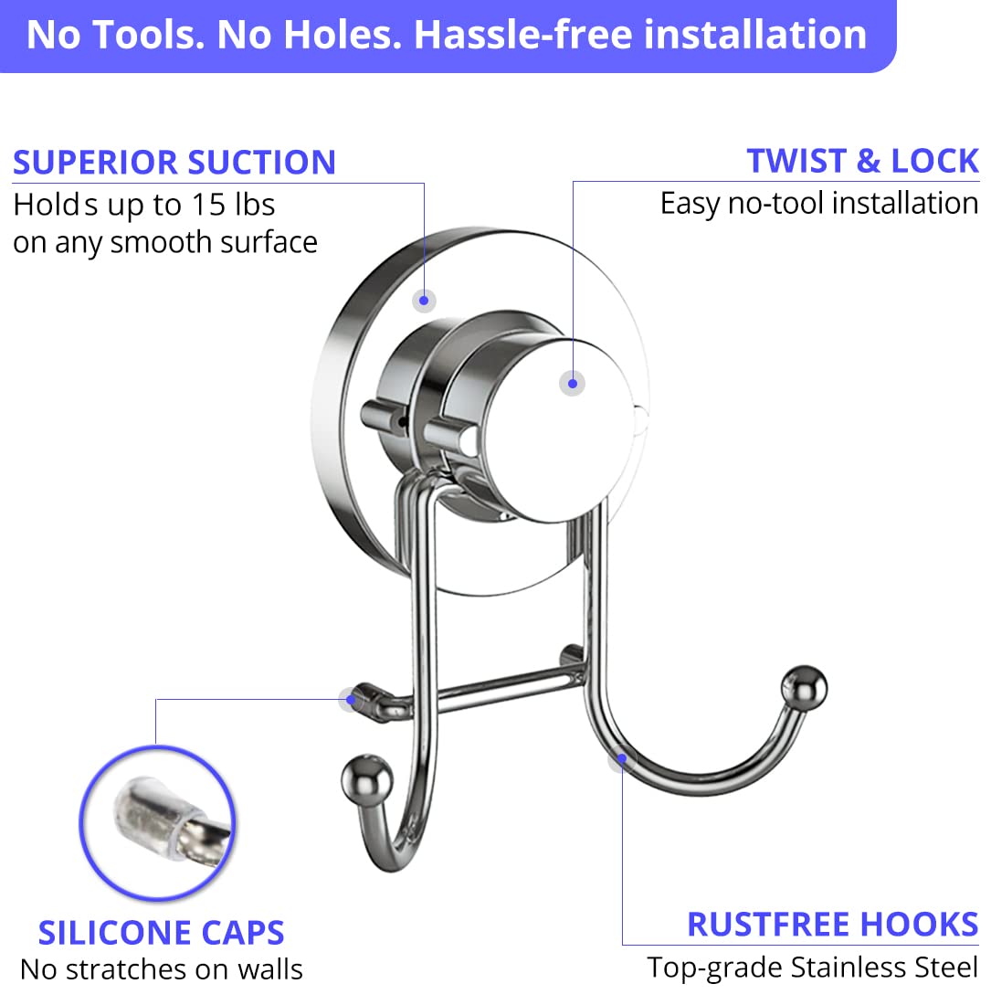 HOME SO suction hook on glass door keeps loofah within reach.