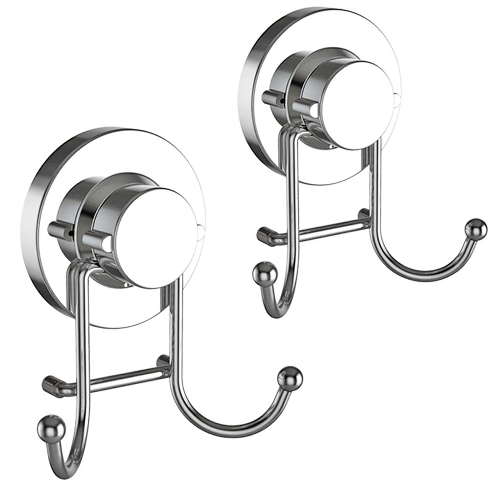 HOME SO suction hook in shower holds towels securely without screws.