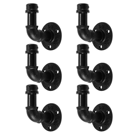 Home TZH 6-pack bathroom towel hooks in black wall-mounted design keeps towels and coats organized