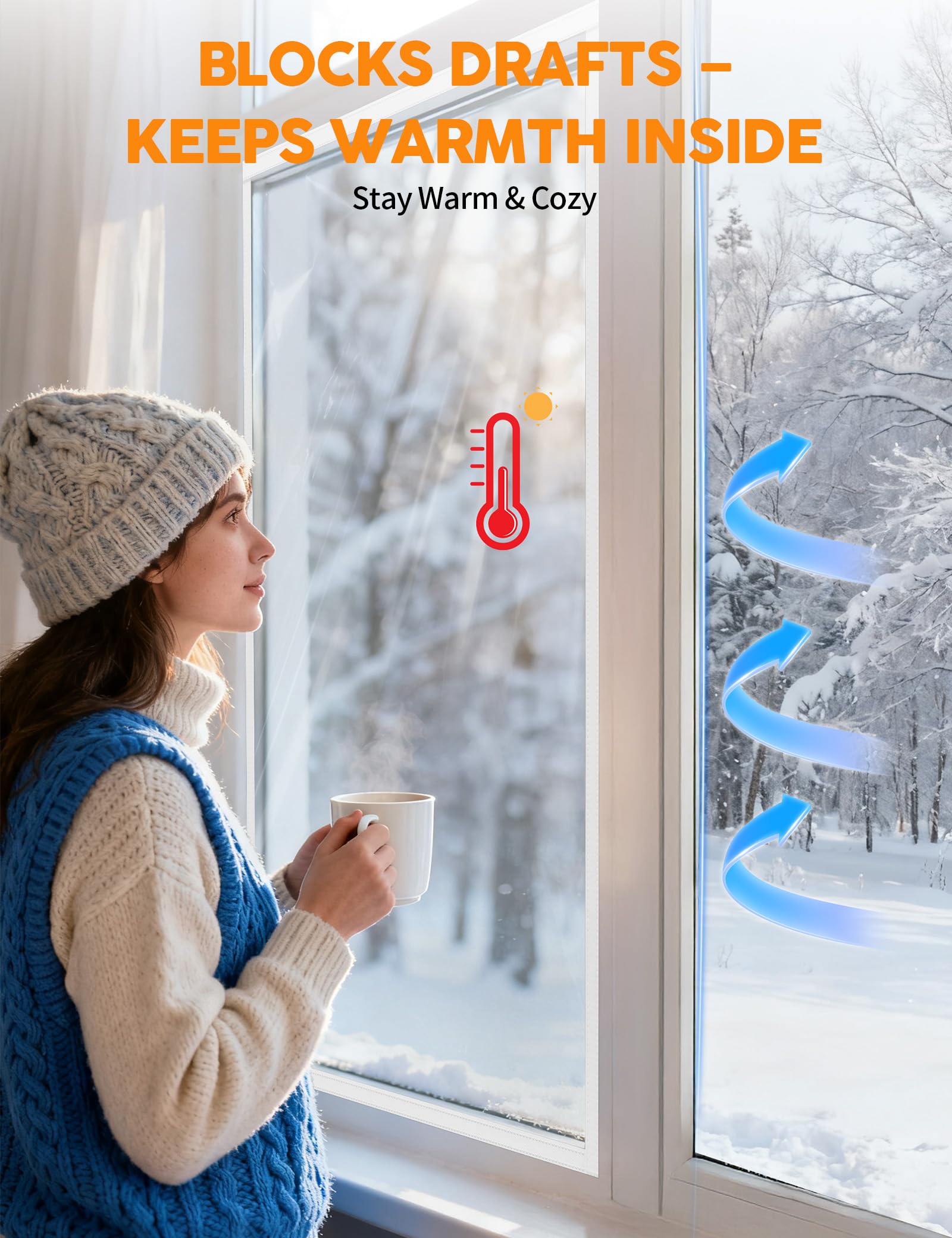 Homealexa cold-resistant adhesive keeps insulation film secure through winter.