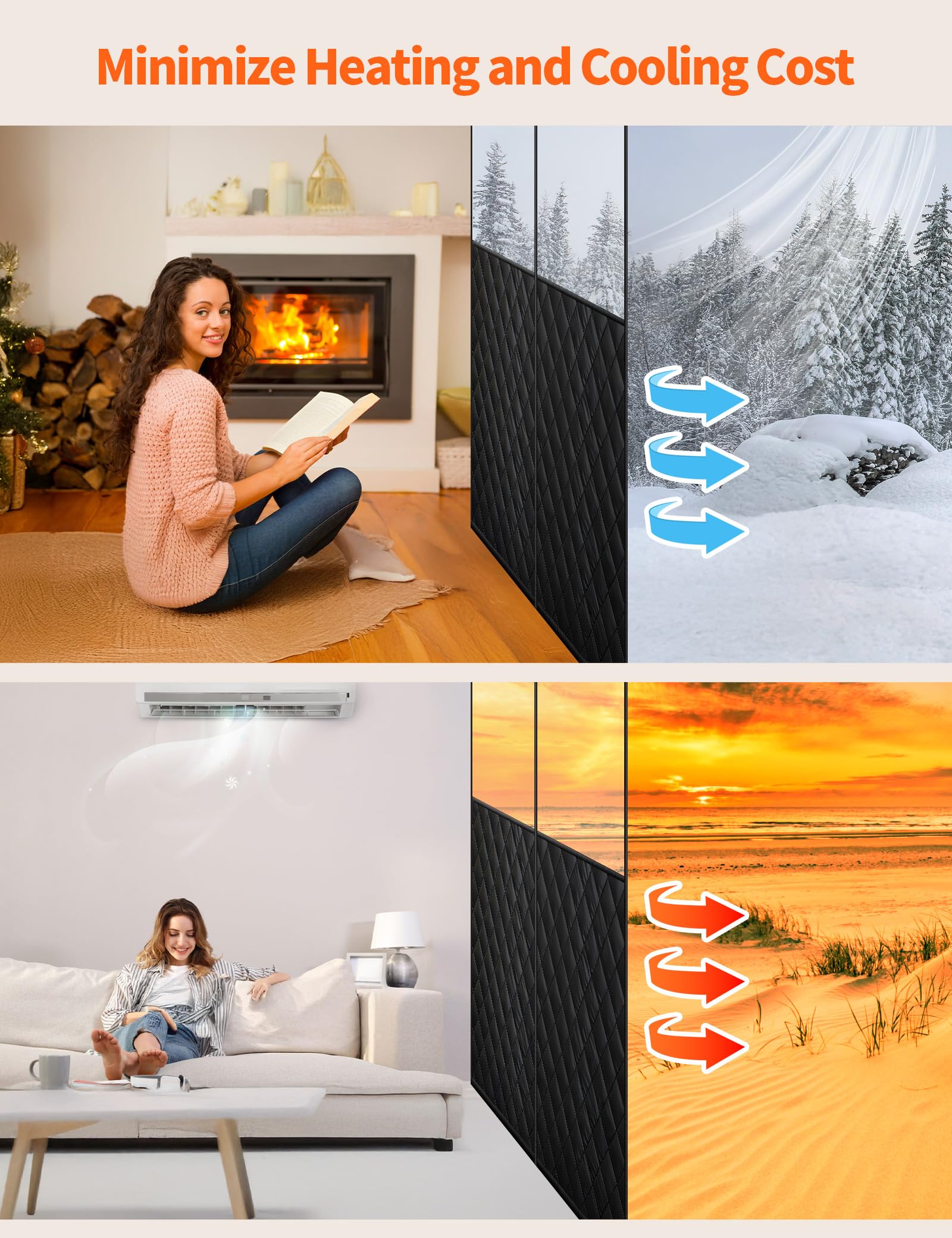 Homealexa fits 72x80 inch doors, reducing drafts