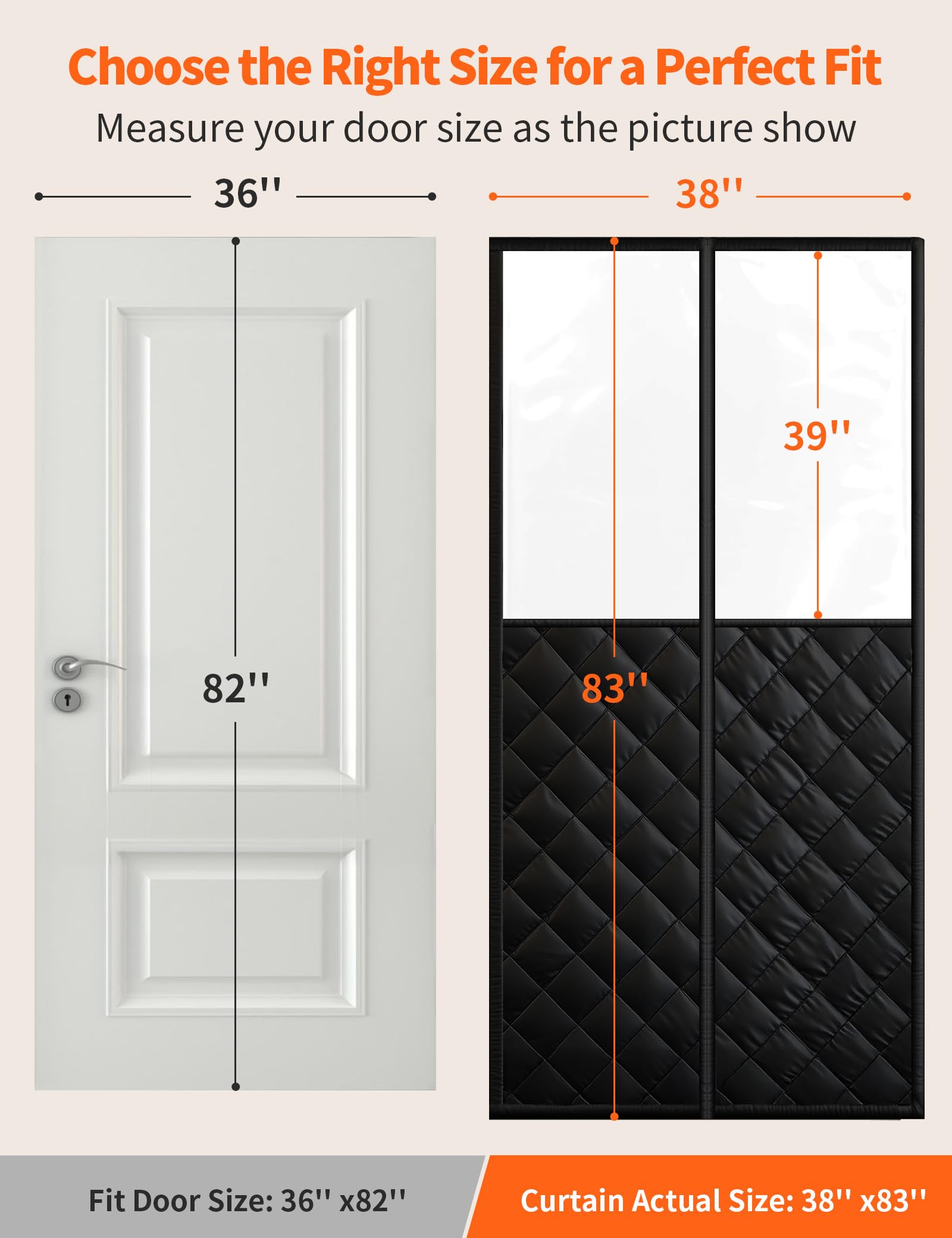 Homealexa door curtain with clear window lets light in while insulating.
