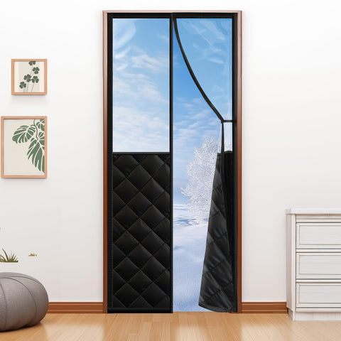 Homealexa magnetic thermal curtain door cover provides warmth and draft protection.