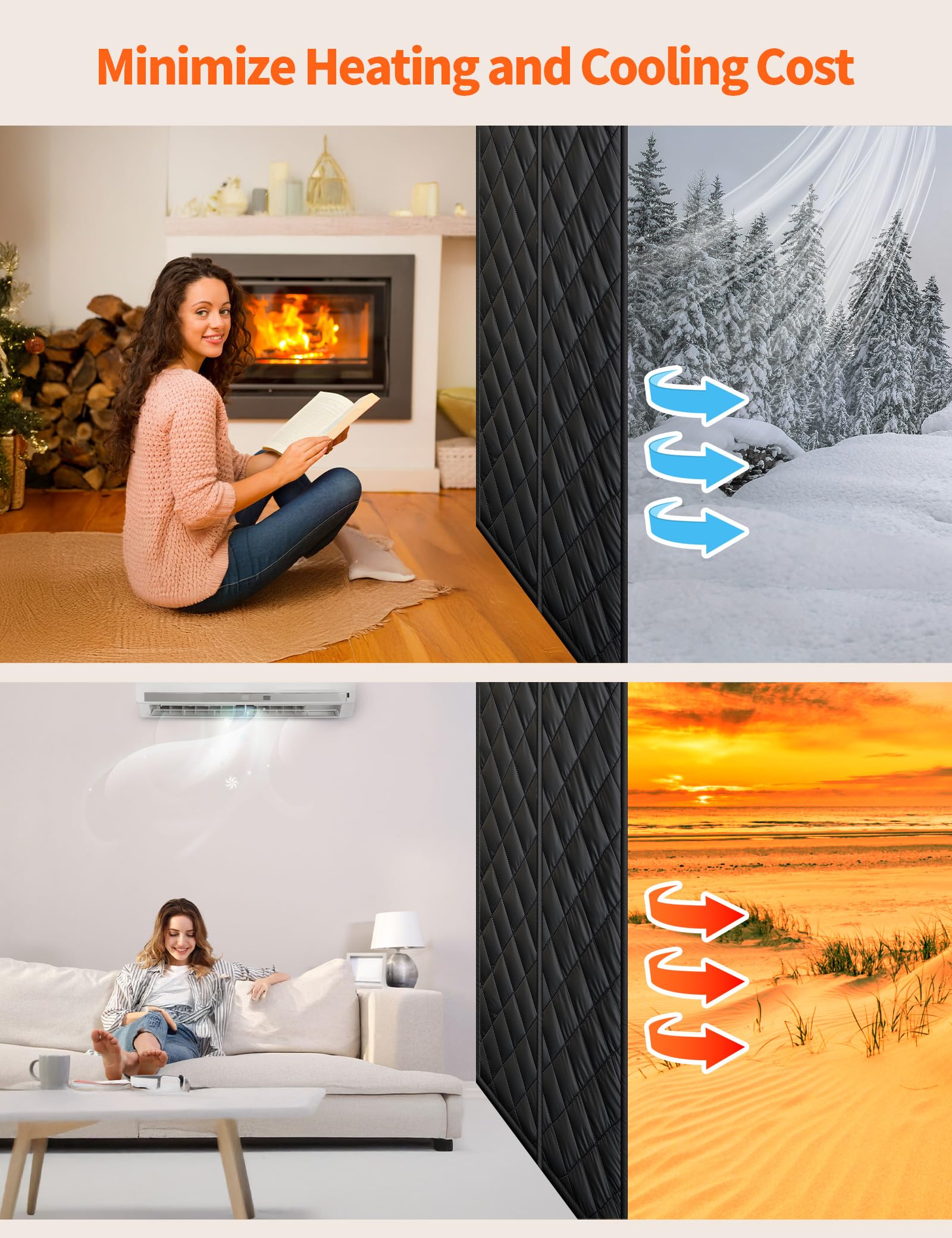 Homealexa magnetic strips seal tightly to reduce air leakage.