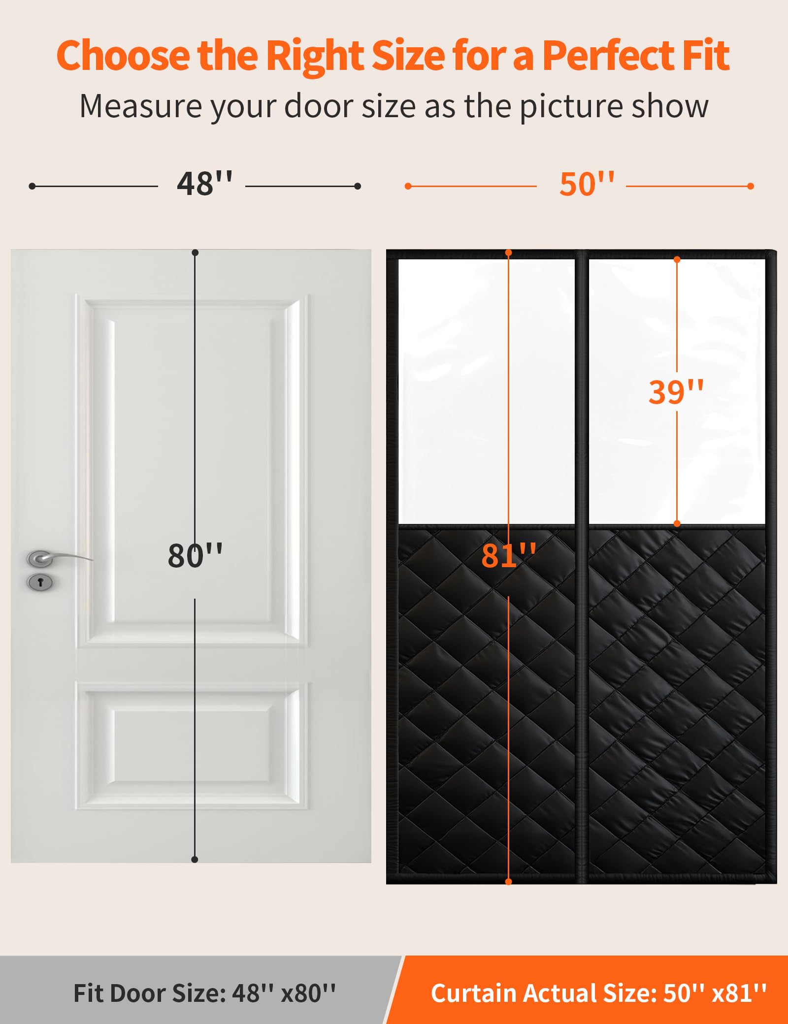 Homealexa magnetic-thermal-door-curtain closure-closeup demonstrates strong magnetic seal.