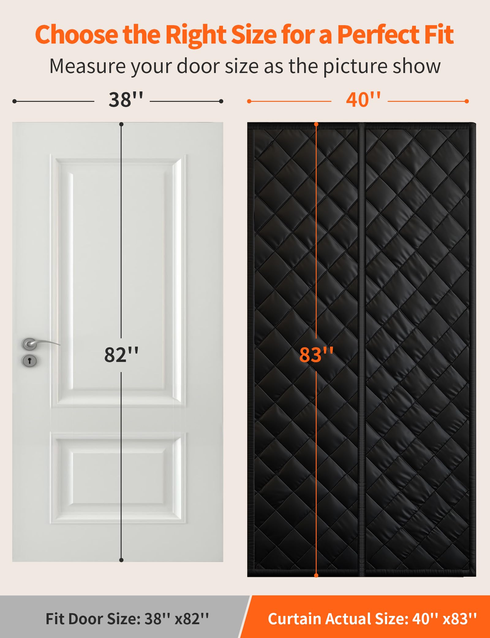 Homealexa Oxford fabric door curtain highlighting durable material