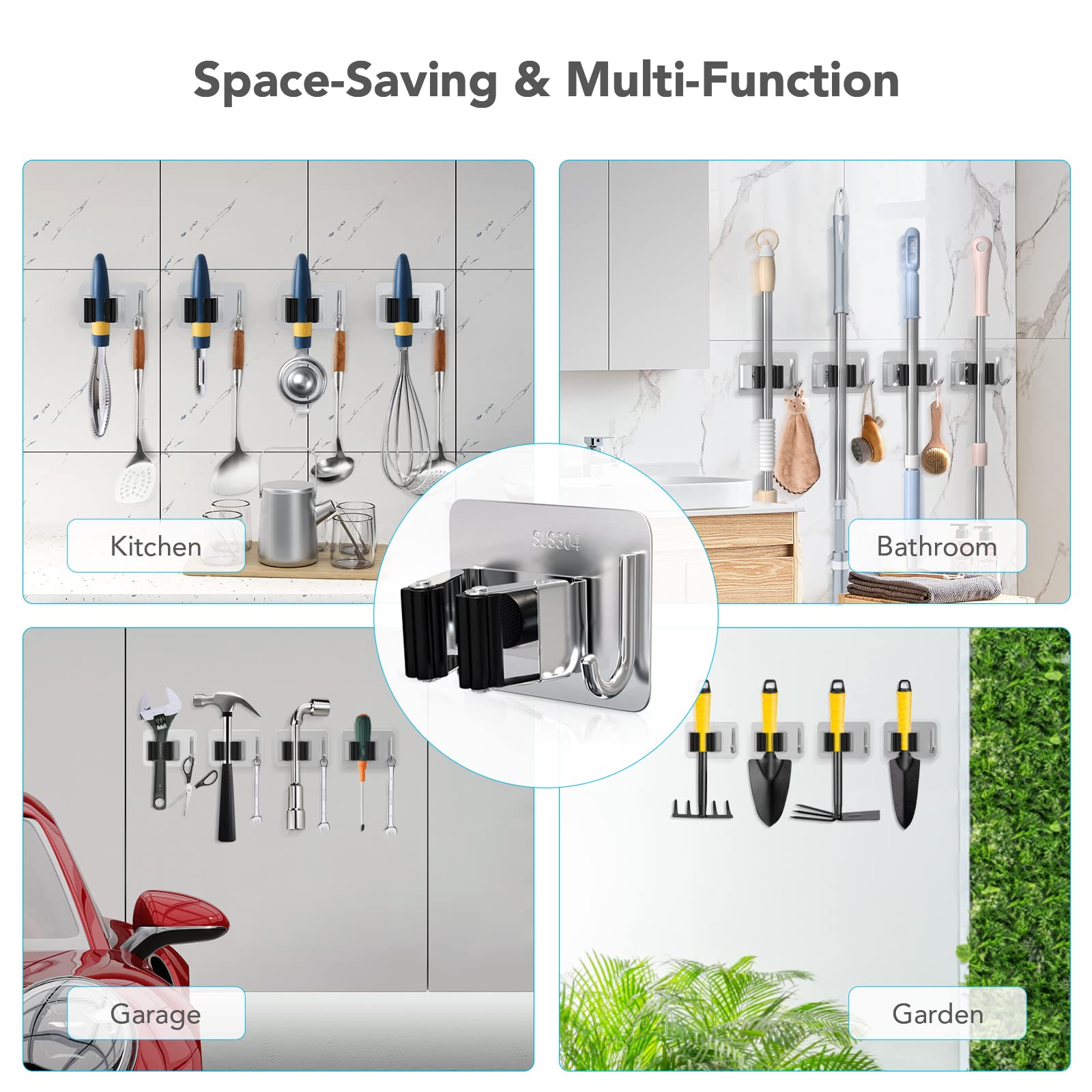 Homeasy weatherproof holder suitable for indoor or outdoor garden tool storage