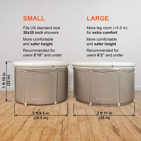Homefilos Portable Bathtub highlighting safe height for accessible use.