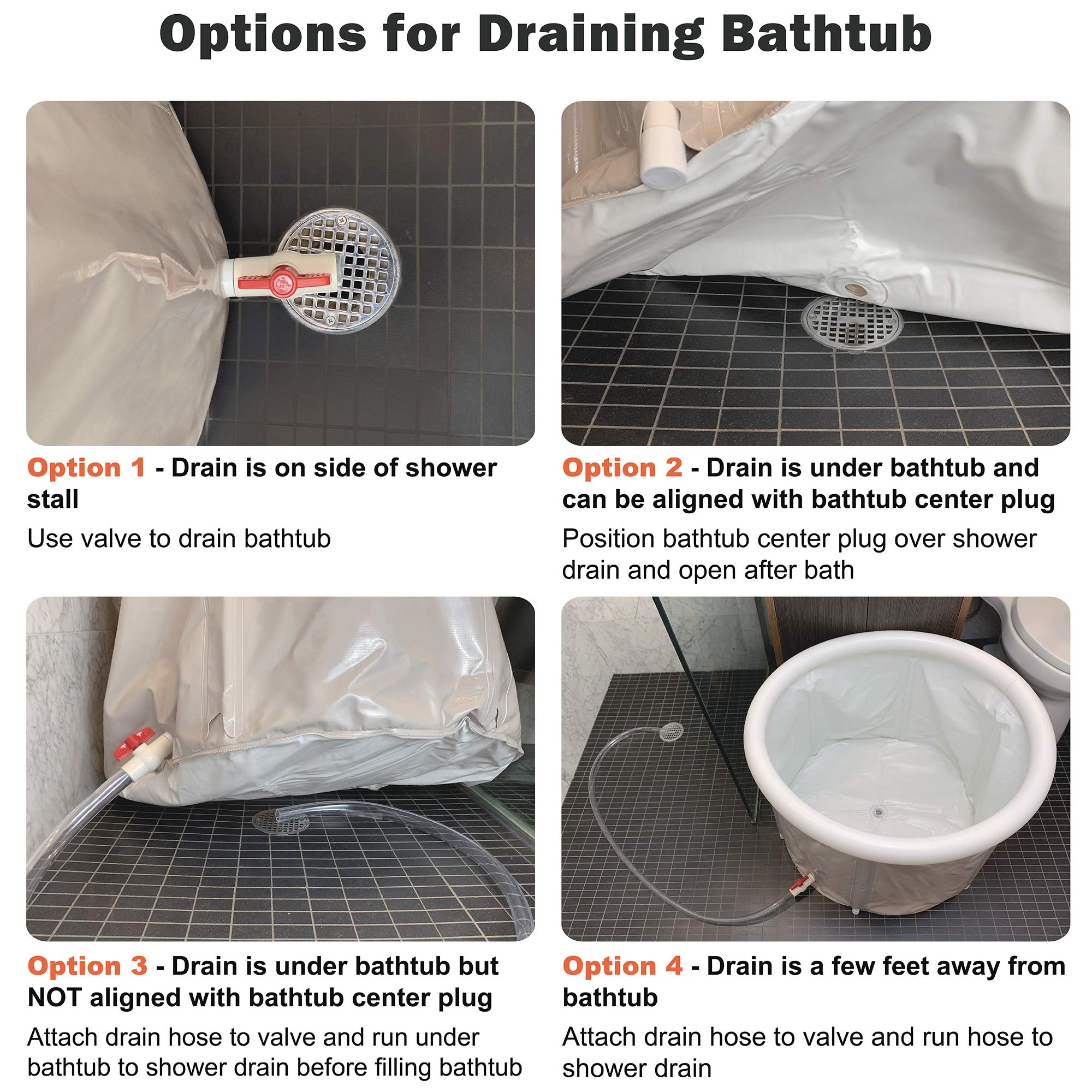 Homefilos Portable Bathtub storage bag and liners for easy sharing.